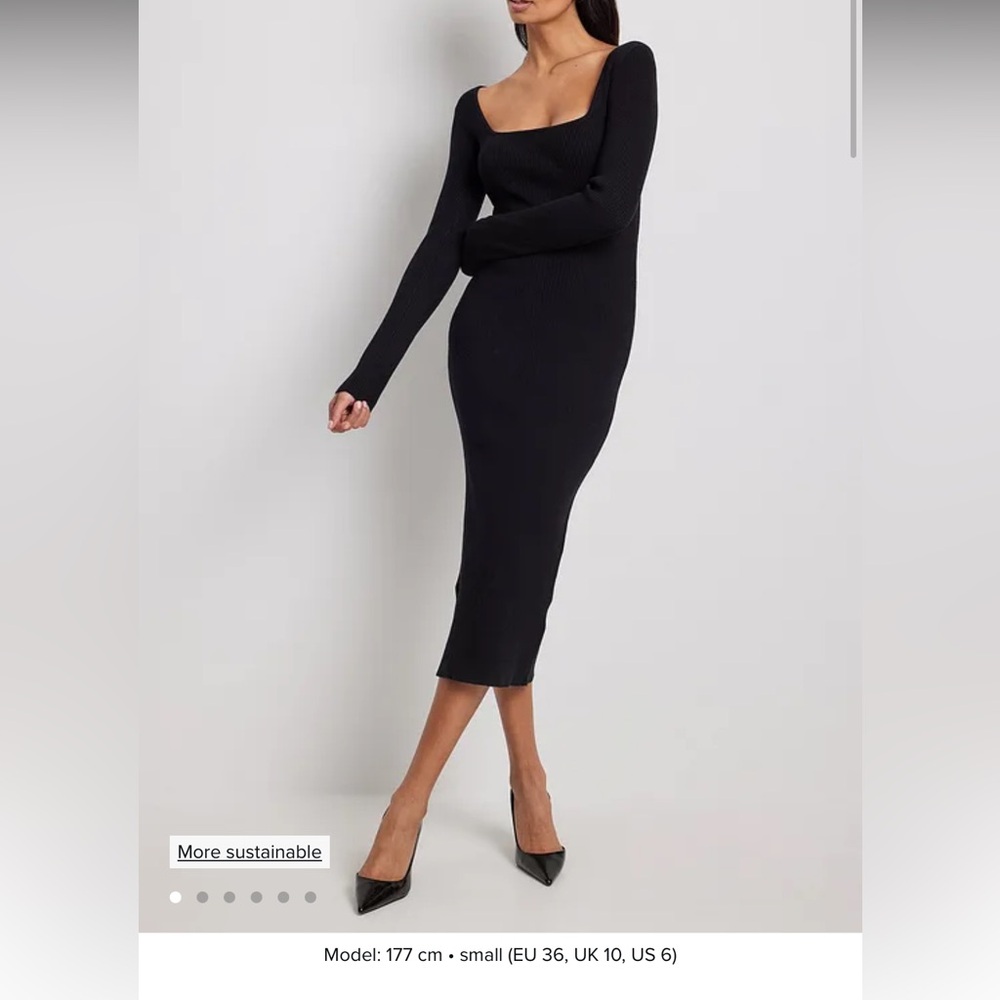 Scoop Neck Midi Slit Dress